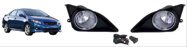 COROLLA FOG LAMP SET 09-10 BLK